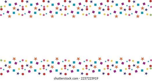 Banner with confetti. Background. Vector graphics