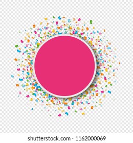 Banner With Confetti Transparent Background With Gradient Mesh, Vector Illustration
