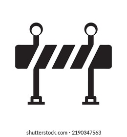 Banner Construction Safety Barricade Icon | Black Vector Illustration |