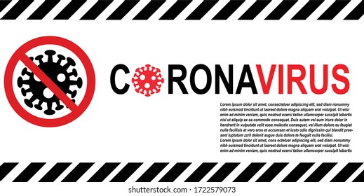Banner Coronavirus covid-19 and virus sign.  Stop 2019-nCoV outbreak. The worldwide fight against the pandemic. Vector illustration
