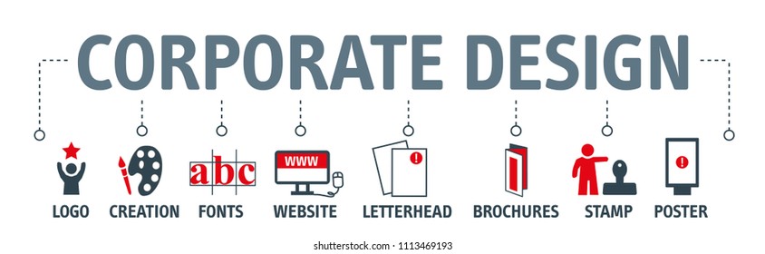 Banner of corporate design and corporate identity concept vector illustration