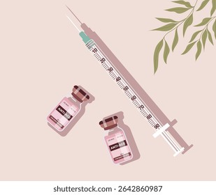 banner for cosmetic procedures, surgery, and injectable beauty treatments that bring health and beauty, ant-age illustration for web