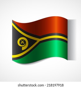 Banner of the country in waveform fluttering in the wind. Independence Day News Flat Volumetric Image Language National Logos Stock Vector Illustration Icon Picture. Flag of Vanuatu