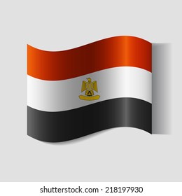 Banner of the country in waveform fluttering in the wind. Independence Day News Flat Volumetric Image Language National Logos Stock Vector Illustration Icon Picture. Flag of Egypt