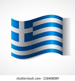 Banner of the country in waveform fluttering in the wind. Independence Day News Flat Volumetric Image Language National Logos Stock Vector Illustration Icon Picture. Flag of Greece