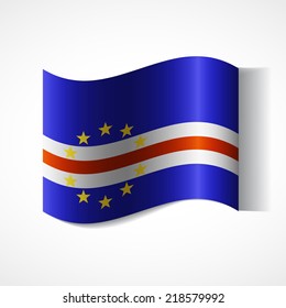Banner of the country in waveform fluttering in the wind. Independence Day News Flat Volumetric Image Language National Logos Stock Vector Illustration Icon Picture. Flag of Cape Verde
