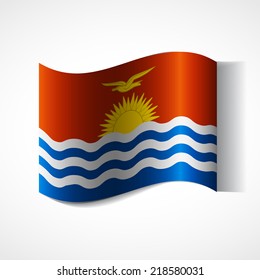 Banner of the country in waveform fluttering in the wind. Independence Day News Flat Volumetric Image Language National Logos Stock Vector Illustration Icon Picture. Flag of Kiribati
