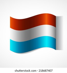 Banner of the country in waveform fluttering in the wind. Independence Day News Flat Volumetric Image Language National Logos Stock Vector Icon Picture. Flag of Luxembourg