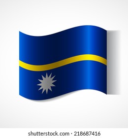 Banner of the country in waveform fluttering in the wind. Independence Day News Flat Volumetric Image Language National Logos Stock Vector Icon Picture. Flag of Nauru