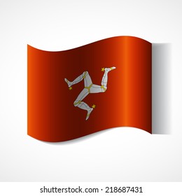 Banner of the country in waveform fluttering in the wind. Independence Day News Flat Volumetric Image Language National Logos Stock Vector Icon Picture. Flag of the Isle of Man
