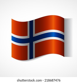 Banner of the country in waveform fluttering in the wind. Independence Day News Flat Volumetric Image Language National Logos Stock Vector Icon Picture. Picture.  Norwegian flag