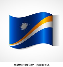 Banner of the country in waveform fluttering in the wind. Independence Day News Flat Volumetric Image Language National Logos Stock Vector Icon Picture. Flag of the Marshall Islands