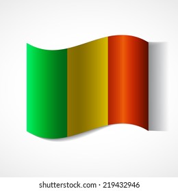 Banner of the country in waveform fluttering in the wind. Independence Day News Flat Volumetric Image Language National Logos Stock Vector Icon Picture. Flag of Mali
