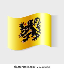 Banner of the country in waveform fluttering in the wind. Independence Day News Flat Volumetric Image Language National Logos Stock Vector Illustration Icon Picture. Flag of Flanders