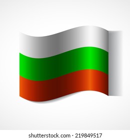 Banner of the country in waveform fluttering in the wind. Independence Day News Flat Volumetric Image Language National Logos Stock Vector Illustration Icon Picture. Flag of Bulgaria