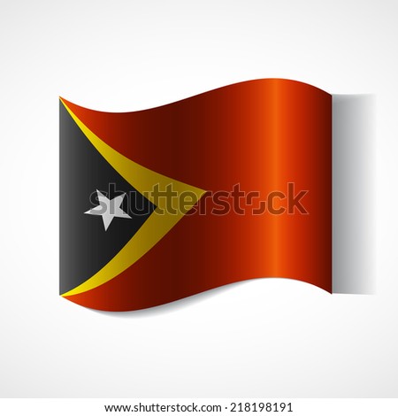 Banner of the country in waveform fluttering in the wind. Independence Day News Flat Volumetric Image Language National Logos Stock Vector Illustration Icon Picture. Flag of East Timor