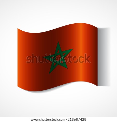 Banner of the country in waveform fluttering in the wind. Independence Day News Flat Volumetric Image Language National Logos Stock Vector Icon Picture. Flag of Morocco