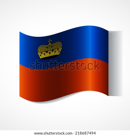 Banner of the country in waveform fluttering in the wind. Independence Day News Flat Volumetric Image Language National Logos Stock Vector Icon Picture. Flag of Liechtenstein