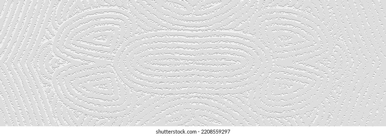 Banner, cover design. Embossed geometric abstract 3d pattern on white background, boho style, paper press. Tribal ornamental ethnos. Traditions of the East, Asia, India, Mexico, Aztecs, Peru.