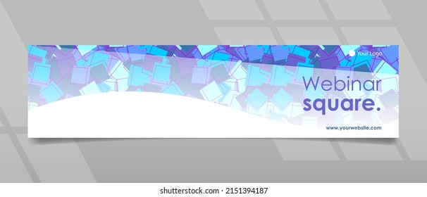 Banner, cover, header design with square pattern and white gradient