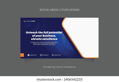 banner cover social media vector design. abstract background blue color gradient style.