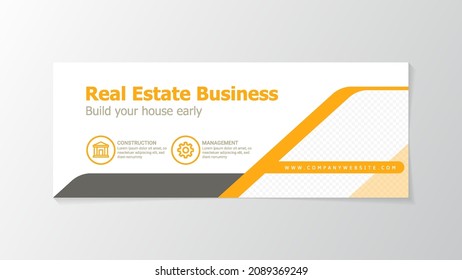 Banner or cover template for social media and website with modern style design