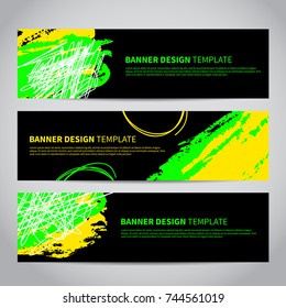 Banner covers with abstract modern hand drawn pattern. Cool colorful backgrounds. Design for your banners, flyers, brochures, posters, printing etc. Vector template EPS10