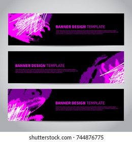 Banner covers with abstract modern hand drawn pattern. Cool colorful backgrounds. Design for your banners, flyers, brochures, posters, printing etc. Vector template EPS10
