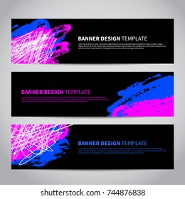 Banner covers with abstract modern hand drawn pattern. Cool colorful backgrounds. Design for your banners, flyers, brochures, posters, printing etc. Vector template EPS10
