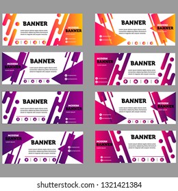 Banner covers with flat geometric pattern. Cool colorful backgrounds. Design for your banners, flyers, brochures, posters, printing etc. Vector template