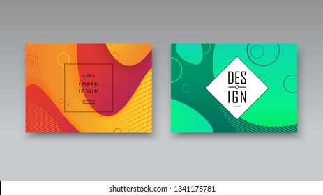 Banner covers template set modern abstract background. Vector art illustration