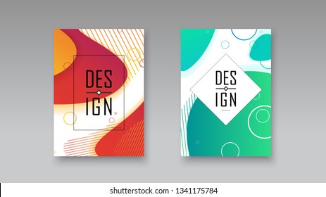 Banner covers template set modern abstract background. Vector art illustration