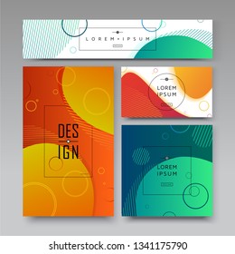 Banner covers template set modern abstract background. Vector art illustration
