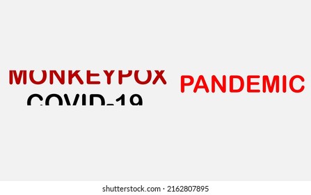 banner covid or monkeypox pandemic. changing the coronavirus pandemic to a smallpox pandemic.
