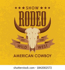 Banner Cowboy Rodeo Show Vector Illustration Stock Vector (Royalty Free ...