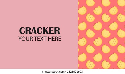 Banner con cracker en un fondo rosado con espacio para texto
