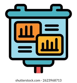 Banner credibility icon. Outline banner credibility vector icon color flat isolated