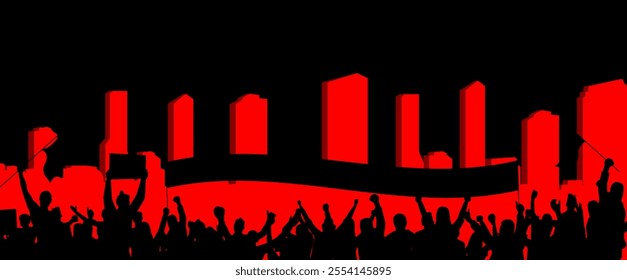 banner Crowd in the city. Used for decoration, advertising design, websites or publications, banners, posters and brochures.