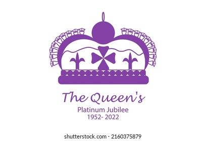 A banner with a crown for the 70th anniversary of the Queen. Vector illustration for design, covers, stickers, social networks, medals, badges, flyers, postcards, posters. svg