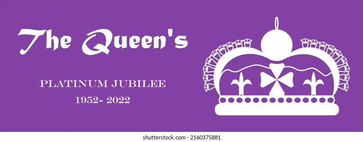 A banner with a crown for the 70th anniversary of the Queen. Vector illustration for design, covers, stickers, social networks, medals, badges, flyers, postcards, posters.