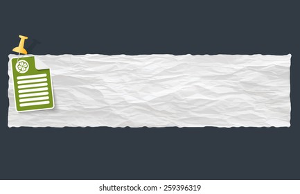 banner with crumpled paper and cloverleaf