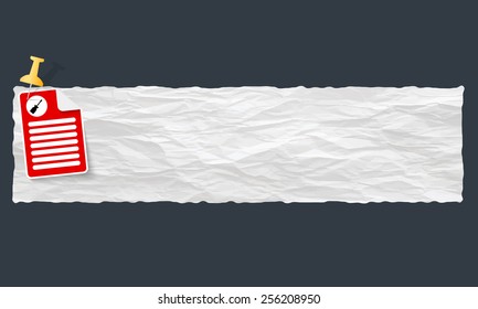 banner with crumpled paper and screwdriver