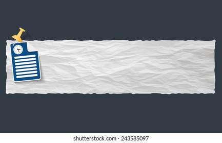banner with crumpled paper and watches