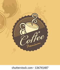 banner with a cup of coffee