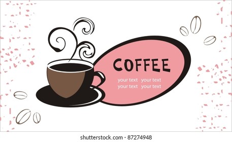 Banner with cup of coffee