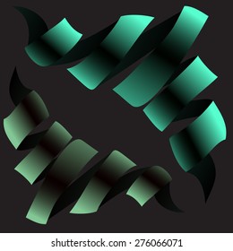 banner, curled, element,