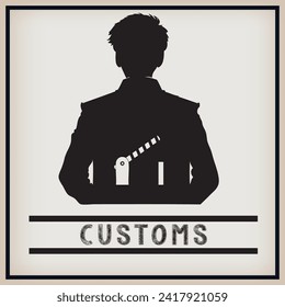 Banner Customs hand-drawn vector image without AI