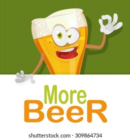  banner with cute beer character