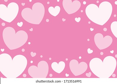 Banner with cute hearts. Mother’s Day, Women’s Day and Valentine’s Day template. Vector