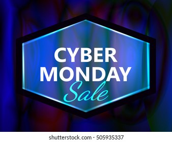 Banner for cyber monday sale. Vector illustration